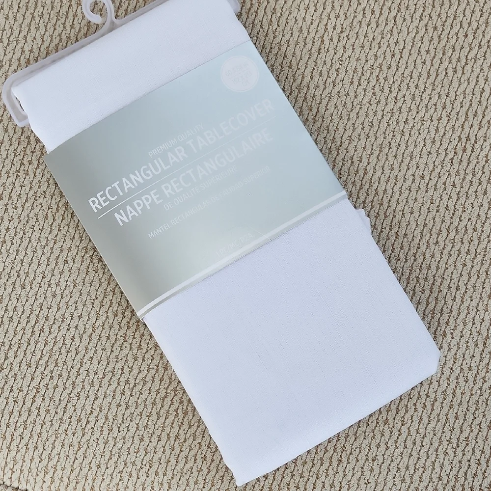 White Rectangular Tablecover, 60x84 New